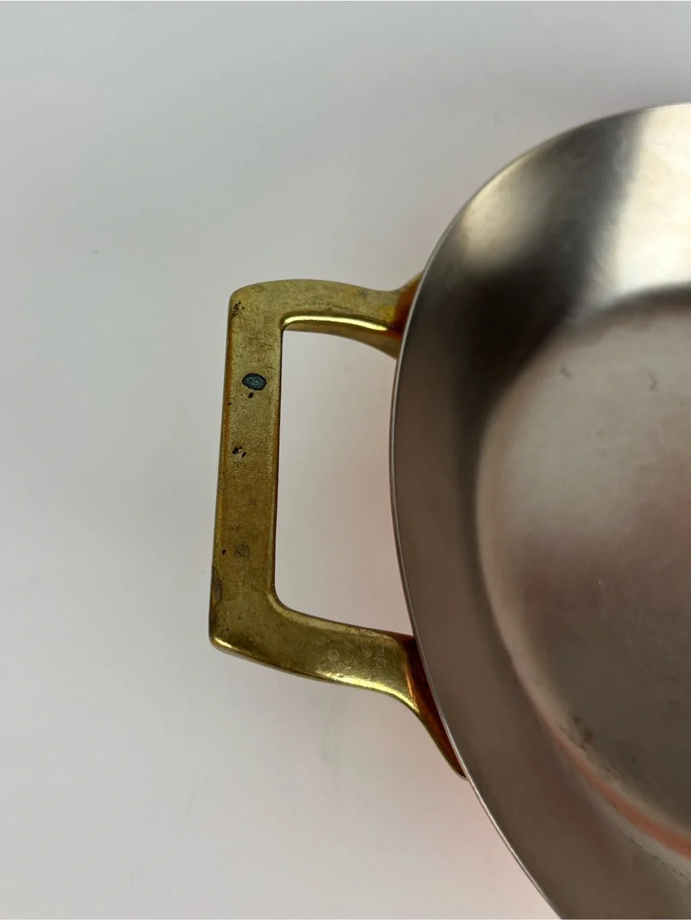 Vintage Paul Revere 1801 Signature Copper 8.5 inch Au Gratin Pan Brass Handles